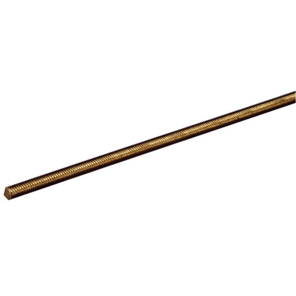 Steelworks 11506 Threaded Rod, #8-32 Thread, 1 ft L, Brass, Coarse Thread