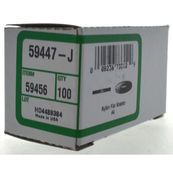 Nylon Flat Washer, Hillman, #4 - - 2