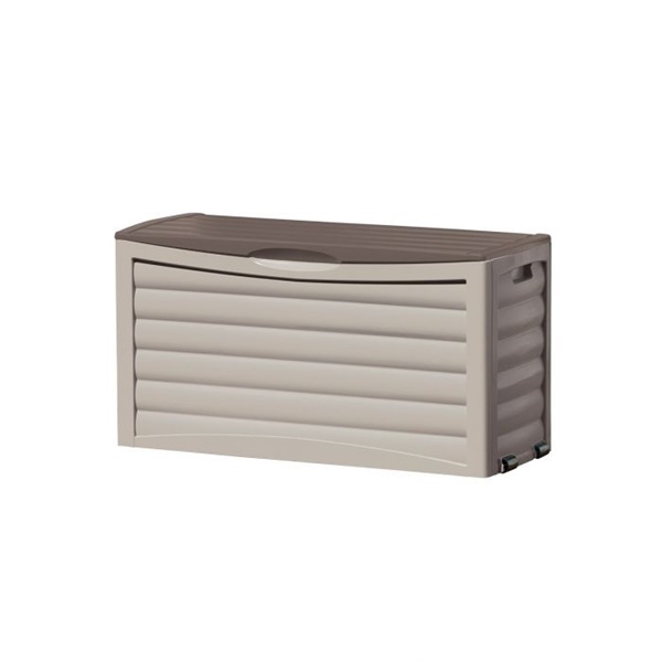 Suncast DB6300 Deck Box, 46 in W, 18 in D, 24 in H, Resin, Light Taupe