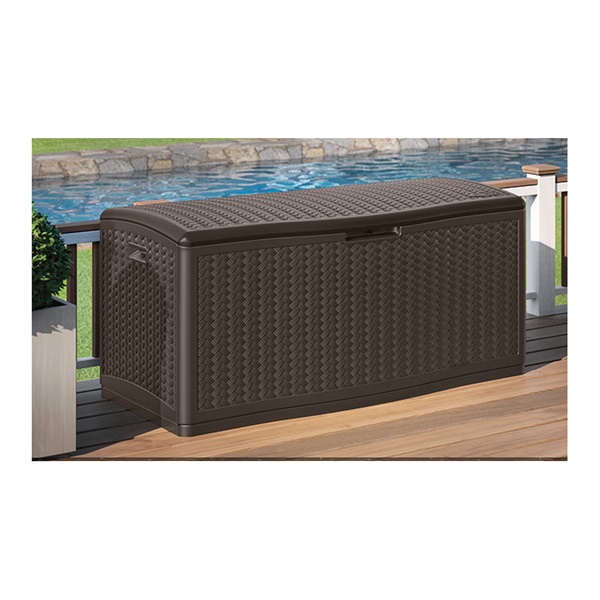Suncast BMDB12000 Deck Box, 52-3/4 in W, 29 in D, 26 in H, Resin, Java