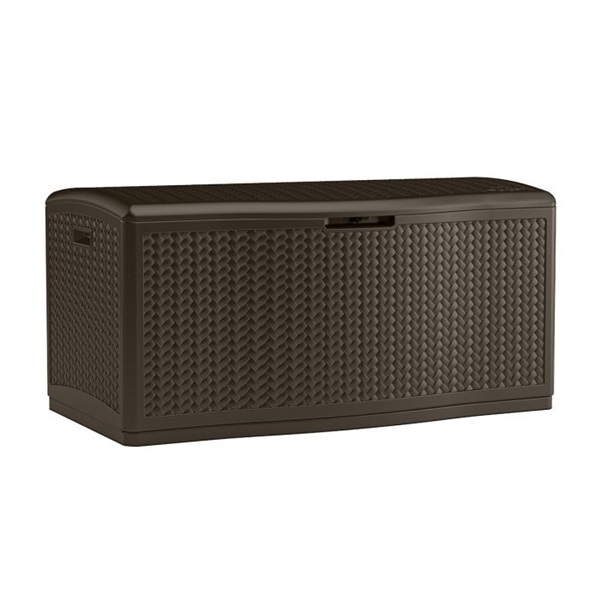 Suncast BMDB12000 Deck Box, 52-3/4 in W, 29 in D, 26 in H, Resin, Java