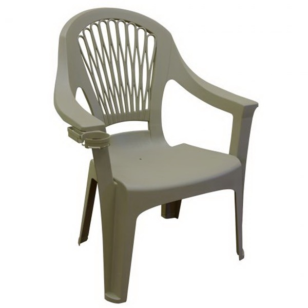 Adams Big Easy 8260-13-3700 High-Back Chair, 30.36 in W, 26.43 in D, 38.57 in H, Polypropylene, Gray