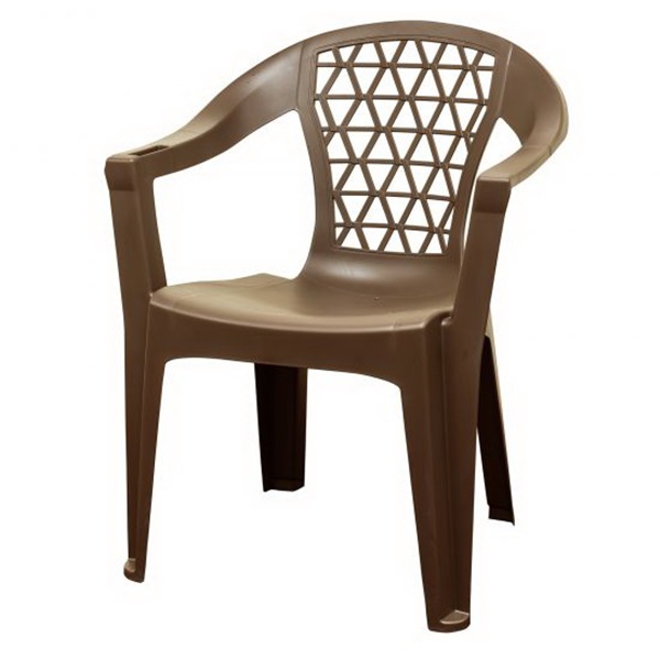 Adams PENZA 8220-60-3700 Stack Chair, 24.7 in W, 23 in D, 32 in H, Polypropylene, Earth Brown