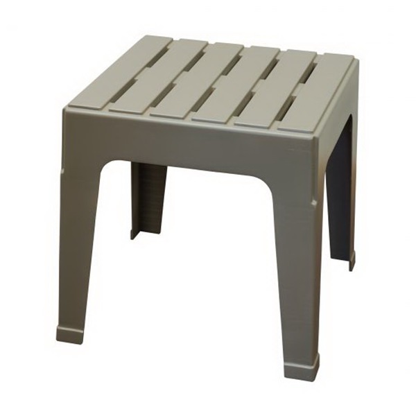 Adams BIG EASY 8090-13-3731 Stack Table, 18.9 in W, 18.9 in D, 17-3/4 in H, Resin Frame, Square Table, Gray Table