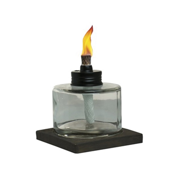 1117025 Votive Tabletop Torch, 4 in H, Glass, Brown/Clear