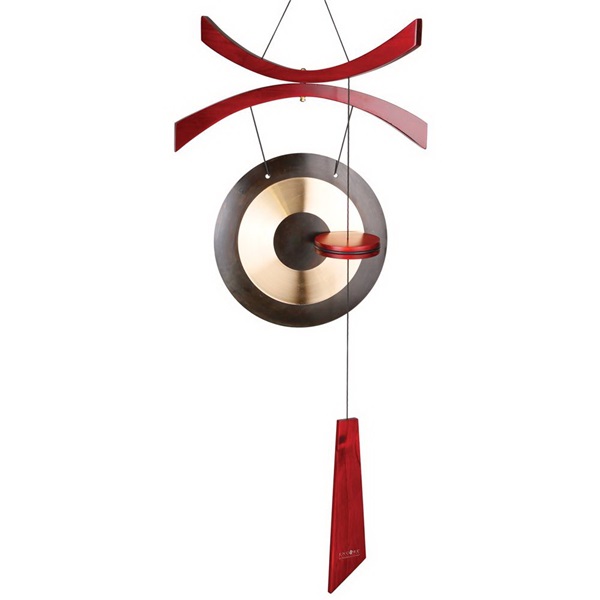 Woodstock Chimes DCWG Wind Chime, Gong, Brass/Wood, Bubinga, Hanging Mounting