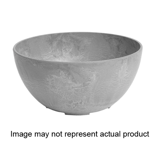 Novelty 31108 Bowl Planter, 9-3/4 in Dia, 4-3/4 in H, Round, Napa Design, Natural Stone/Resin, Black