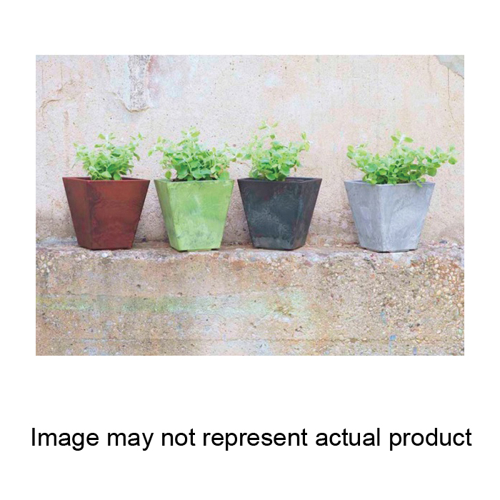 Novelty 35069 Planter, 6 in H, 6 in W, 6 in D, Square, Ella Design, Natural Stone/Resin, Rust