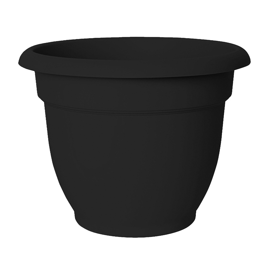 Ariana Series 20-56906 Planter, 6 in Dia, 5-1/4 in H, 6-1/2 in W, Ariana Design, Plastic, Black