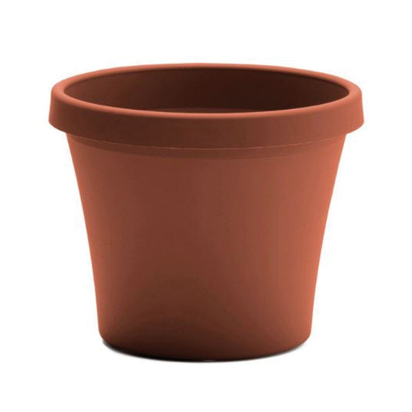 50012C Planter, 10-3/4 in H, 13 in W, Round, Tapered, Traditional Design, Plastic, Terracotta, Matte