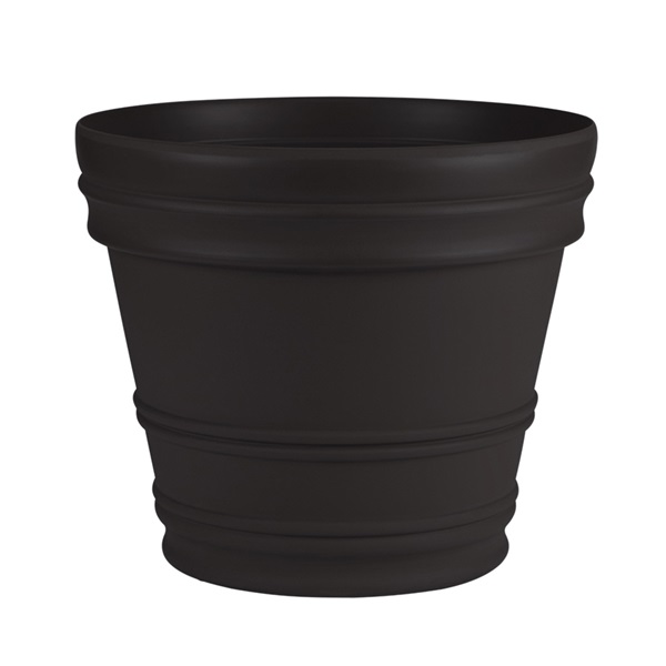 RR2200 Rim Planter, 19.4 in H, 21.7 in W, Plastic, Black