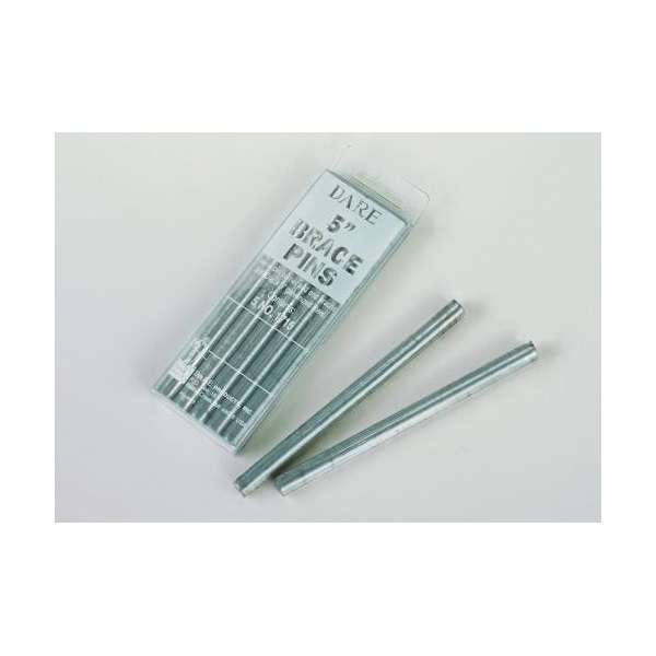 Dare 1715-5 Series Brace Pin, 3/8 in Dia x 5 in L Dimensions, Steel, Galvanized, 5/PK