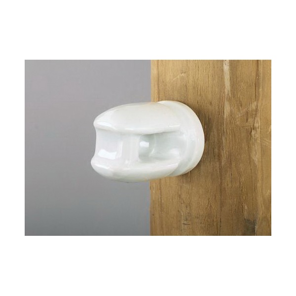 Dare 2802-25 Electric Fence Insulator with Lag Bolt, Porcelain, White, Screw-In Mounting