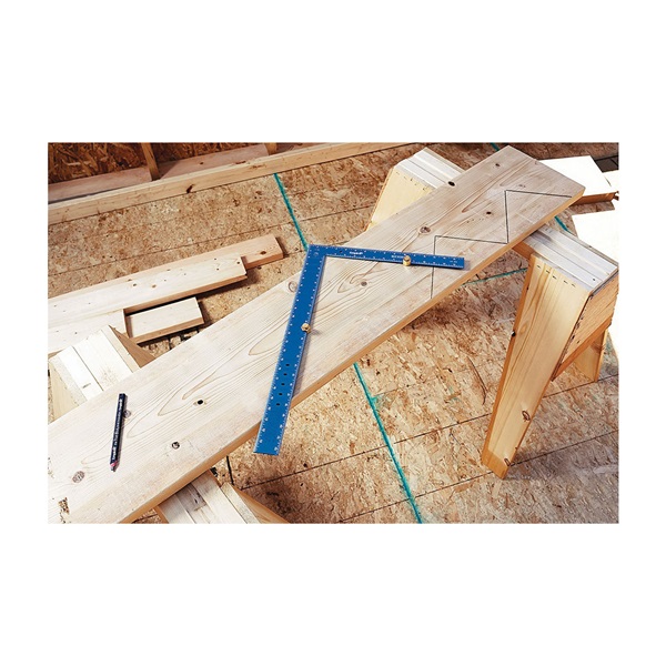Empire True Blue Series E1190 Laser Etched Framing Square, 1/8, 1/10, 1/12, 1/16 in Graduation, Aluminum