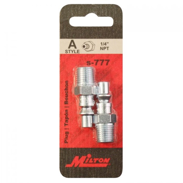 Milton S-777 Plug, A-Style, 1/4 in, MNPT, Steel
