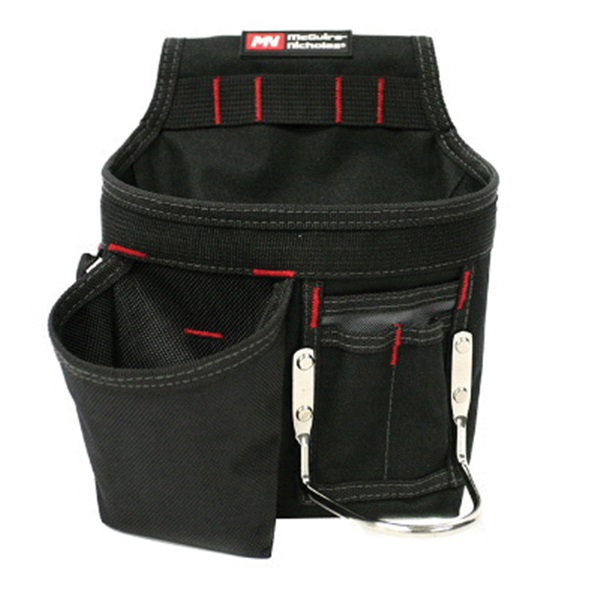 Quad Series 23020-Q Carpenter's Pouch, 5-Pocket, Polyester, Black, 7-3/4 in W, 8-1/2 in H, 4-1/2 in D