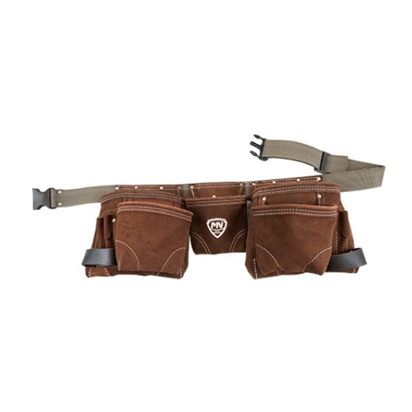 494 Tool and Nail Apron, 44 in Waist, Leather, Brown, 11-Pocket