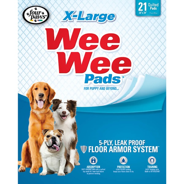 Wee-Wee 100513822 Dog Pad, 34 in L, 28 in W, Plastic - 1