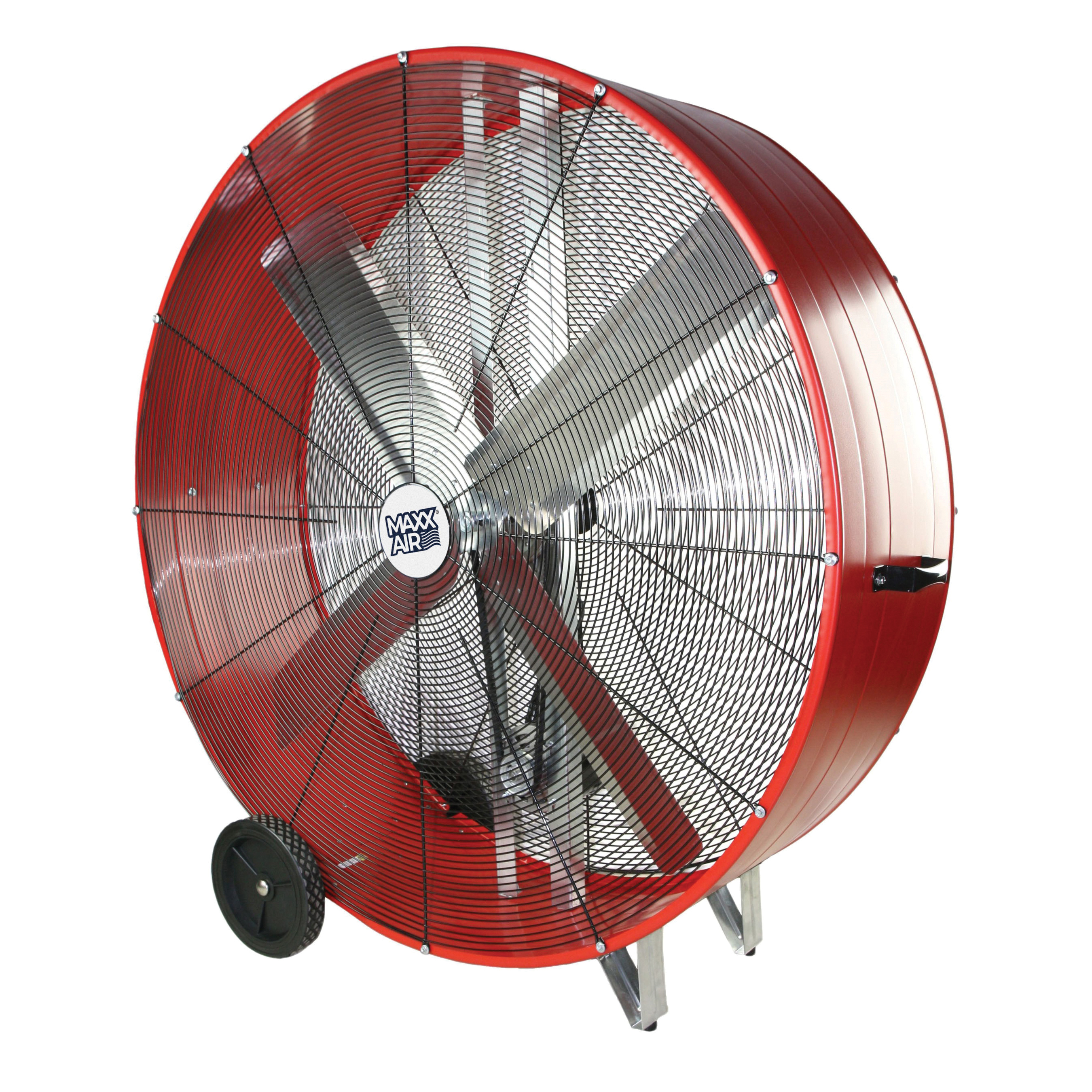 MaxxAir BF48BDRED Portable Drum Fan, 120 V, 2-Speed, 10,100 to 18,000 cfm Air, Black/Red - 2