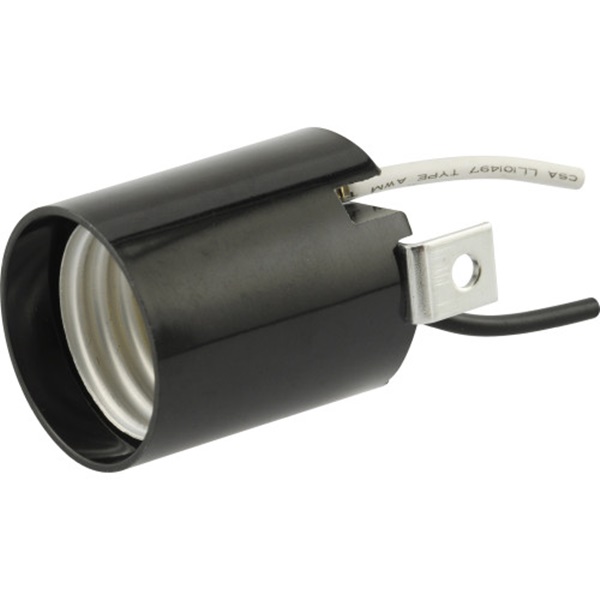 Hillman 884413 Phenolic Socket, 125 V, 75 W, Metal/Plastic Housing Material, Black