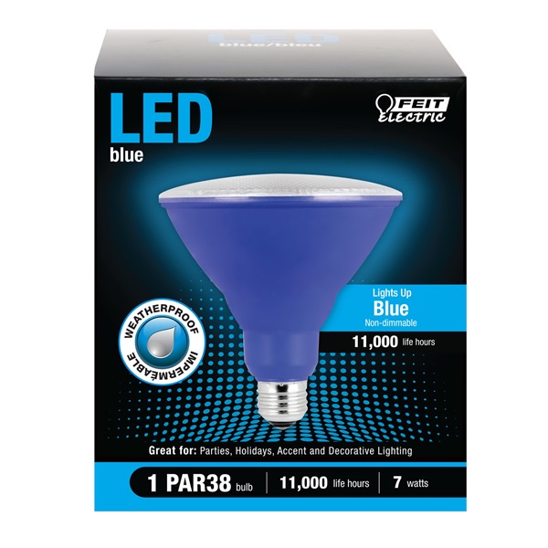 Feit Electric PAR38/B/10KLED/BX LED Bulb, Flood/Spotlight, PAR38 Lamp, E26 Lamp Base, Blue Light