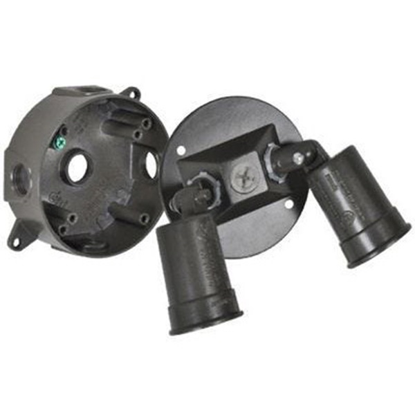 Master Electrician LCR23N2-BR Flood Light Holder Kit, Double, Bronze