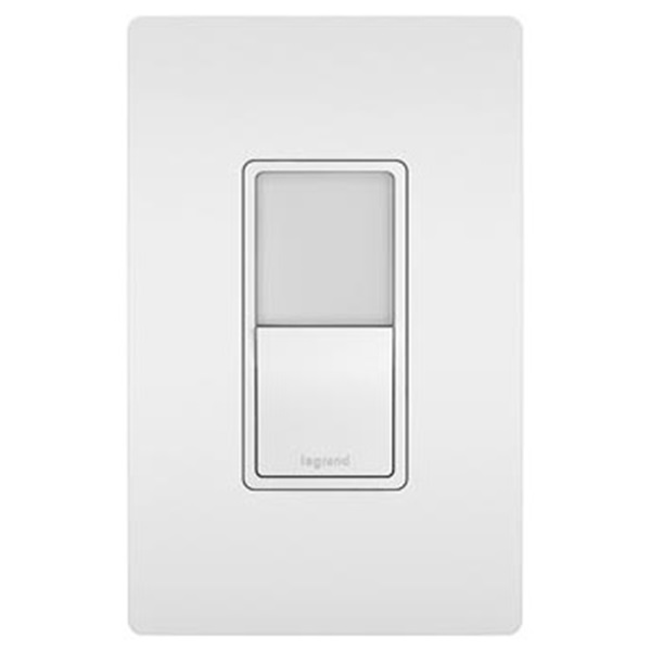 Radiant Night Light with 1-Pole 3-Way Switch, Legrand, 15 A, 120/125 V, Thermoplastic Fixture, White - 1