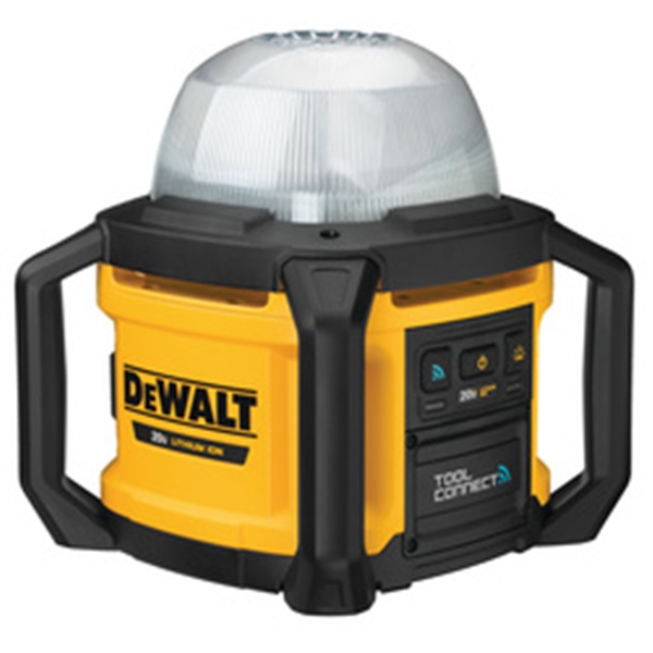DEWALT DCL074 Cordless Work Light, 20 V, LED Lamp, 5000 Lumens, Black/Yellow