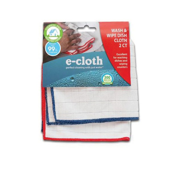 Dish Towel, e-cloth, 12-1/2 in L, 12-1/2 in W, Polyamide/Polyester - 2