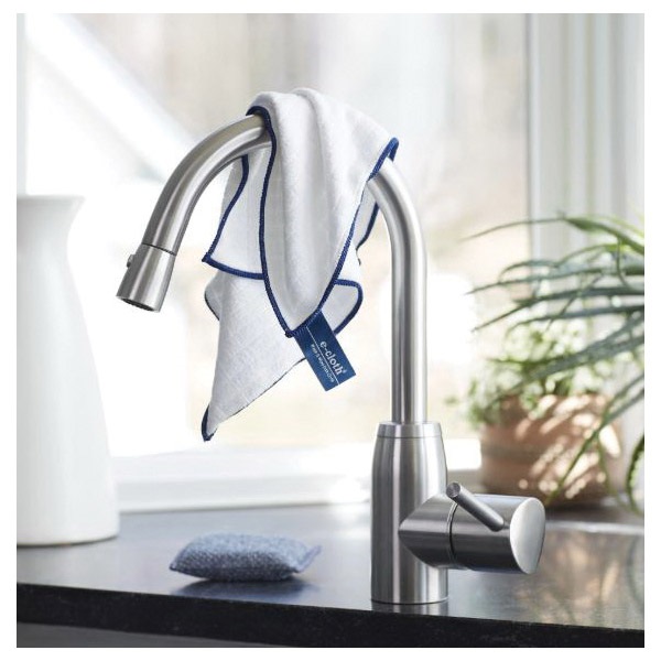 Dish Towel, e-cloth, 12-1/2 in L, 12-1/2 in W, Polyamide/Polyester - 3