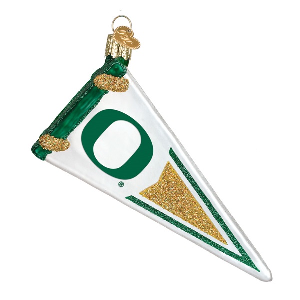 Old World Christmas 63706 Oregon Pennant Ornament, 5 in H, Glass - 2