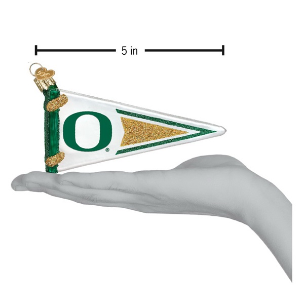 Old World Christmas 63706 Oregon Pennant Ornament, 5 in H, Glass - 3