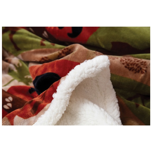 Carstens JP525 Throw Blanket, 68 in L, 54 in W, Patchwork Lodge Pattern, Polyester, Multi-Color - 3