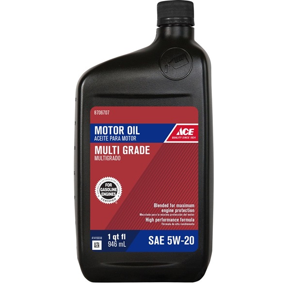 ACE AH0452P6 4-Cycle Engine Oil, 5W-20, 1 qt Bottle - 1