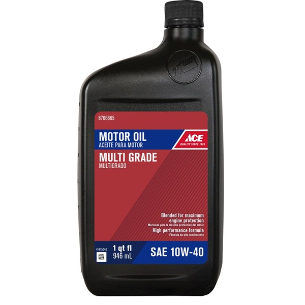 ACE AH0414P6 4-Cycle Engine Oil, 10W-40, 1 qt Bottle - 1