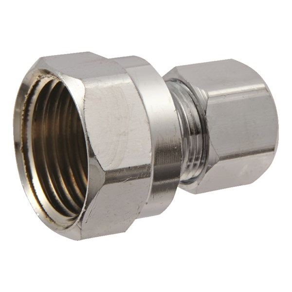 ACE ACE73PCLF Straight Pipe Connector, 1/2 x 3/8 in, FPT x Compression, Brass - 2