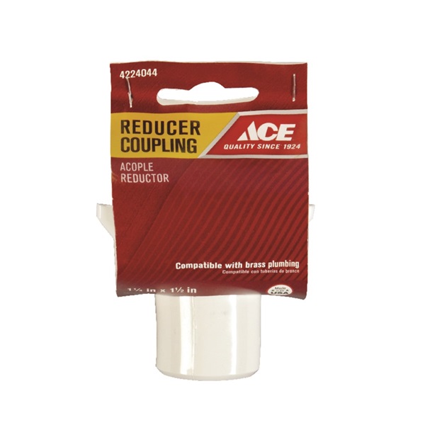 ACE ACE55-8W Reducing Coupling, 1-1/2 x 1-1/2 in, Slip x Slip, Polypropylene, White - 2