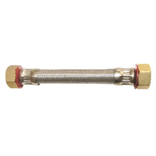 ACE 7213-18-34-1-A Water Heater Supply Line, 3/4 in Inlet, FIP Inlet, 3/4 in Outlet, FIP Outlet, Stainless Steel Tubing - 1