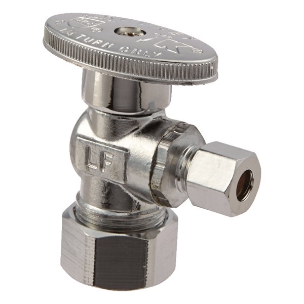 ACE ACE2626LF Angle Shut-Off Valve, 5/8 x 1/4 in Connection, Compression x Compression, Brass Body - 2