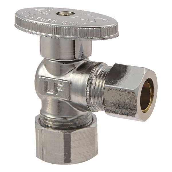 ACE ACE2624LF Angle Shut-Off Valve, 5/8 x 1/2 in Connection, Compression x Compression, Brass Body - 2