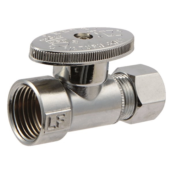 ACE ACE2059LF Straight Shut-Off Valve, 1/2 in Connection, FIP x Compression, Brass Body - 2