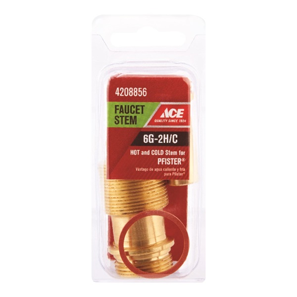 ACE A018552B Faucet Stem, Brass, 3.06 in L, For: Price Pfister Tub/Shower Faucets - 1
