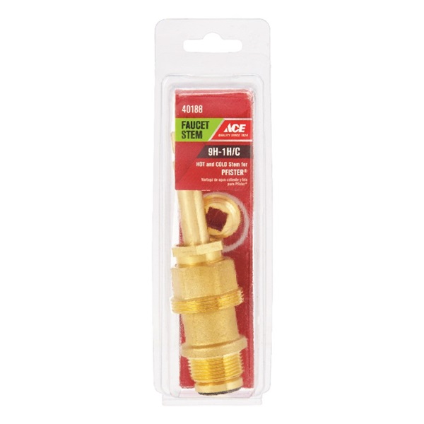 ACE A015298B Faucet Stem, Brass, 4.35 in L, For: Price Pfister Crown Imperial 10, 12 D.L.H Series Tub/Shower Faucets - 1