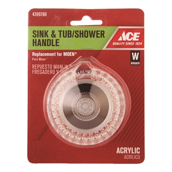 ACE 9DA0089060 Tub/Shower Handle, Acrylic, For: Moen Lavatory, Tub/Shower Faucets - 2