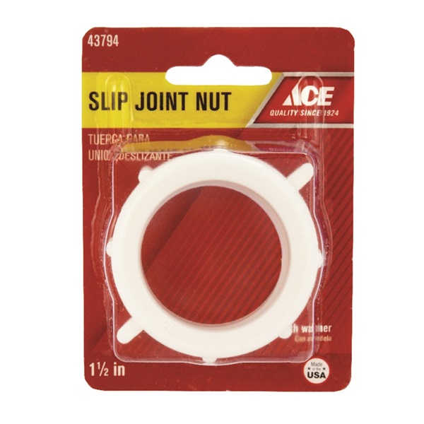 ACE ACE955 Nut and Washer, 1-1/2 in ID Dia, Plastic - 2