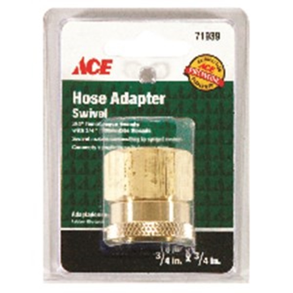 ACE GT3082A Hose Adapter, 3/4 x 3/4 in, FHT x FPT, Brass - 1