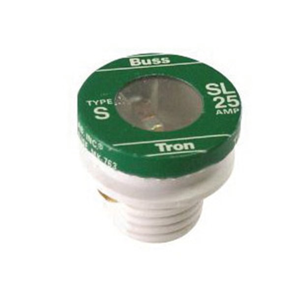 SL SL-25PK4 Plug Fuse, 25 A, 125 VAC, 10 kA Interrupt, Time Delay Fuse