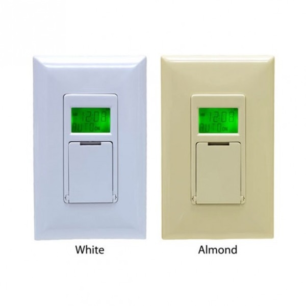 GE 15312 Digital Timer, 20 A, 120 VAC, 7 days Time Setting, 7 On/Off Cycles Per Day Cycle, Almond/White