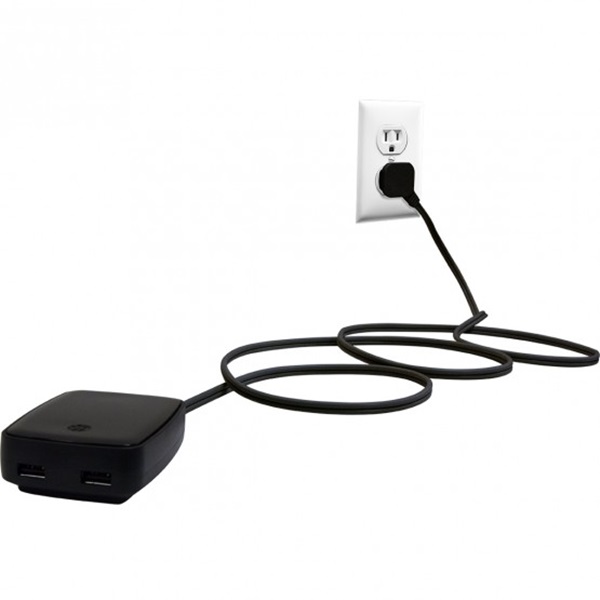 GE 28606 Desktop Charger with 2-USB Ports, 2.1 A Charge, 6 ft L Cord, Black
