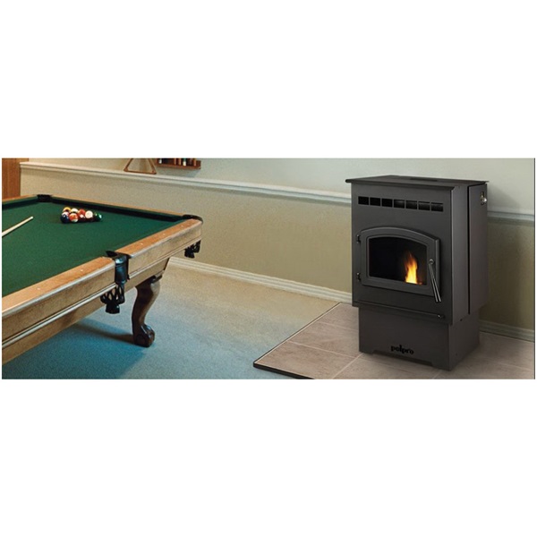 PelPro PP60 Pellet Stove, 22 in W, 22 in D, 33 in H, 1500 sq-ft Heating